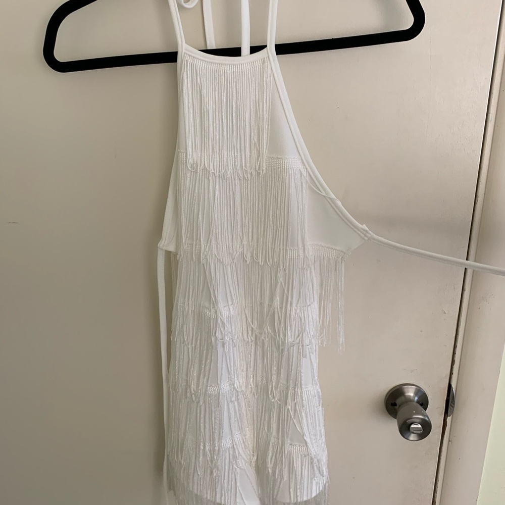 White tassel romper